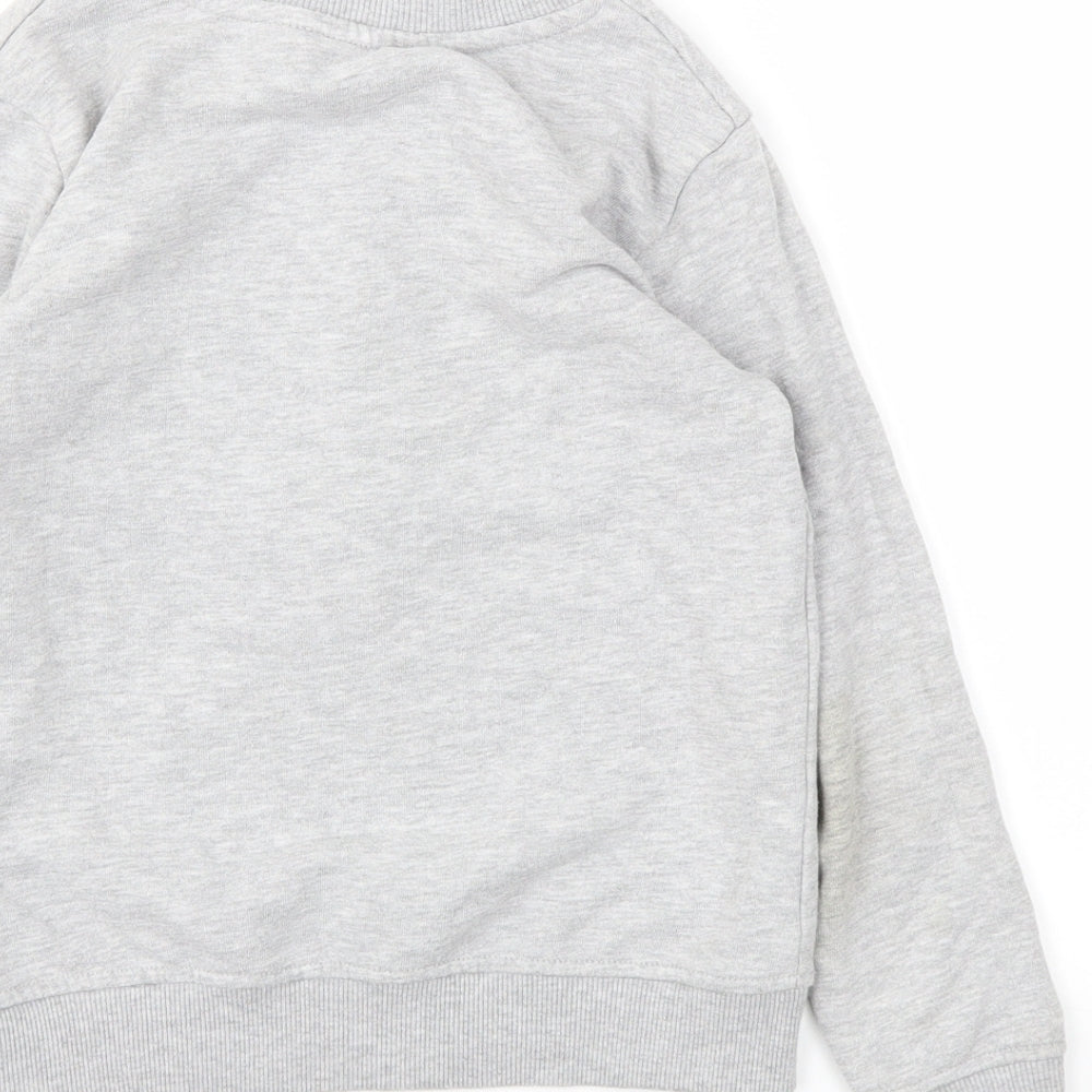 H&M Girls Grey Animal Print  Pullover Jumper Size 7-8 Years