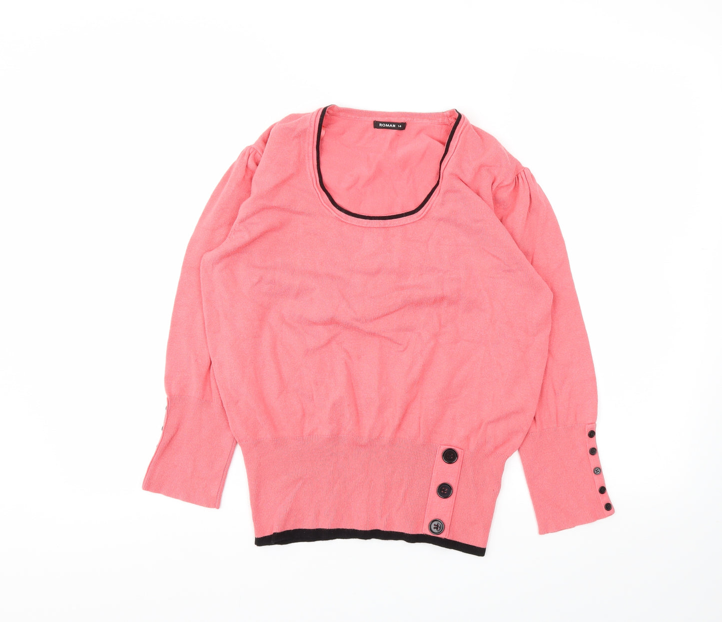 Roman Womens Pink   Basic T-Shirt Size 14