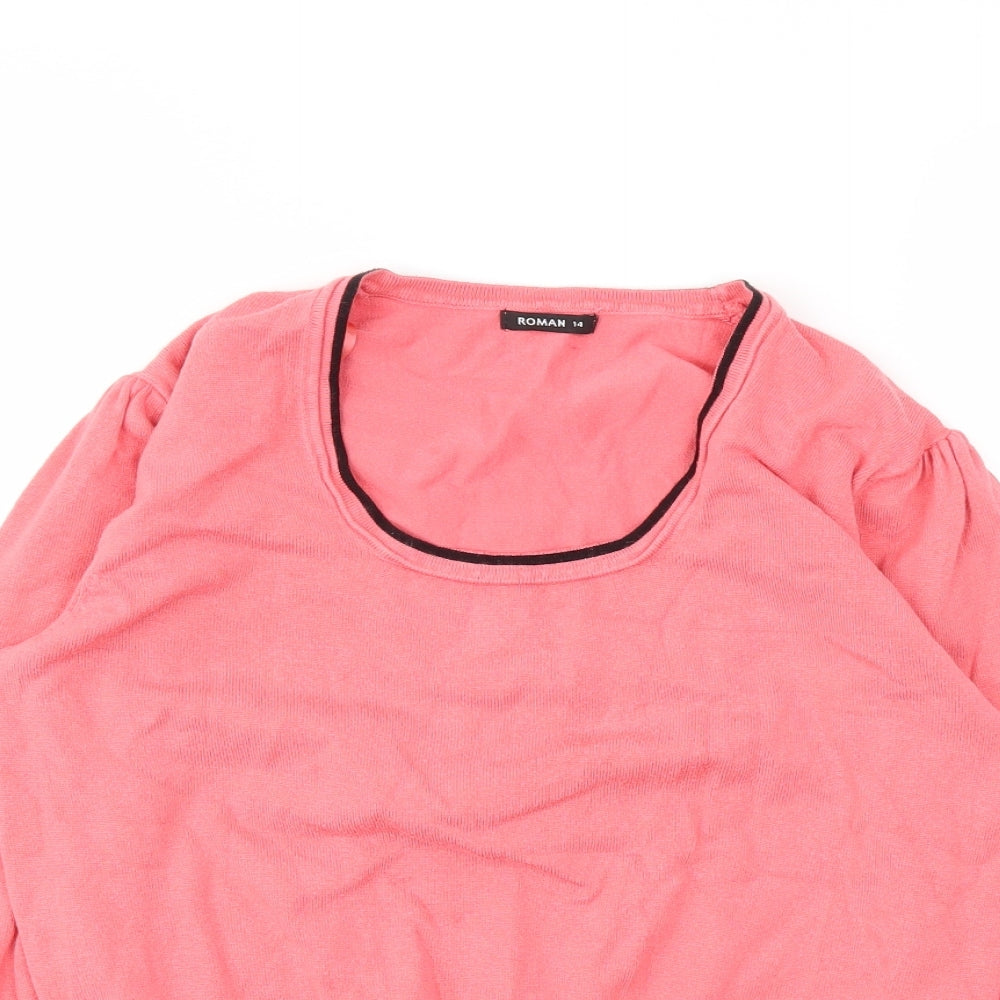 Roman Womens Pink   Basic T-Shirt Size 14