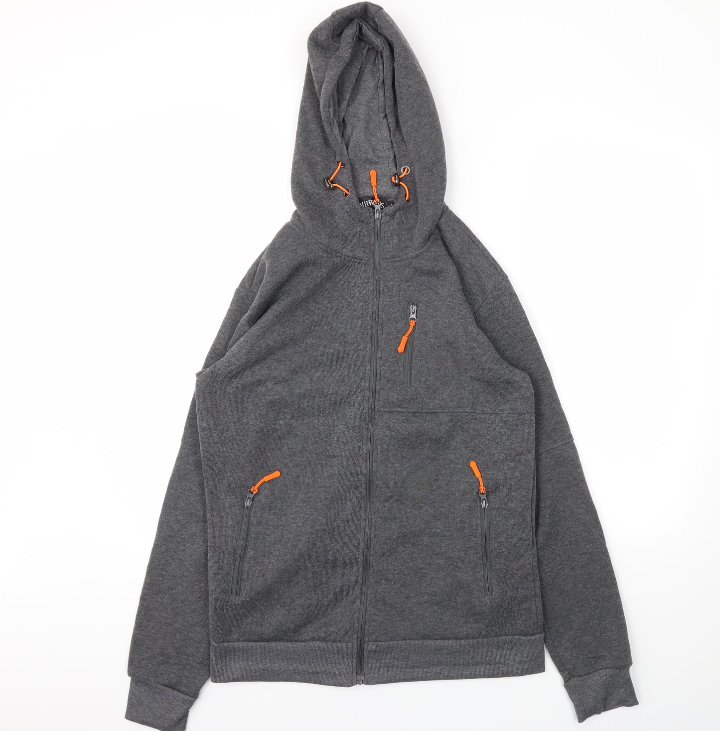 SIMHWRSS Mens Grey   Full Zip Hoodie Size L