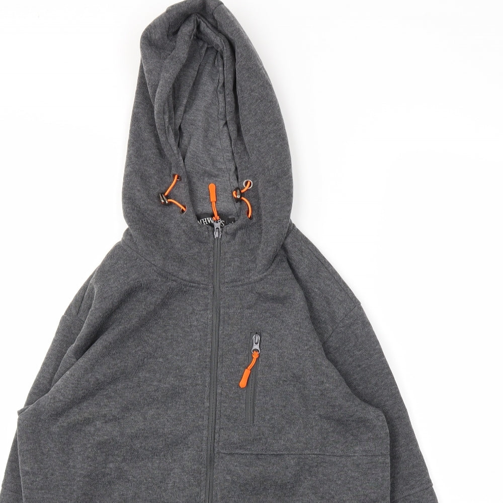 SIMHWRSS Mens Grey   Full Zip Hoodie Size L