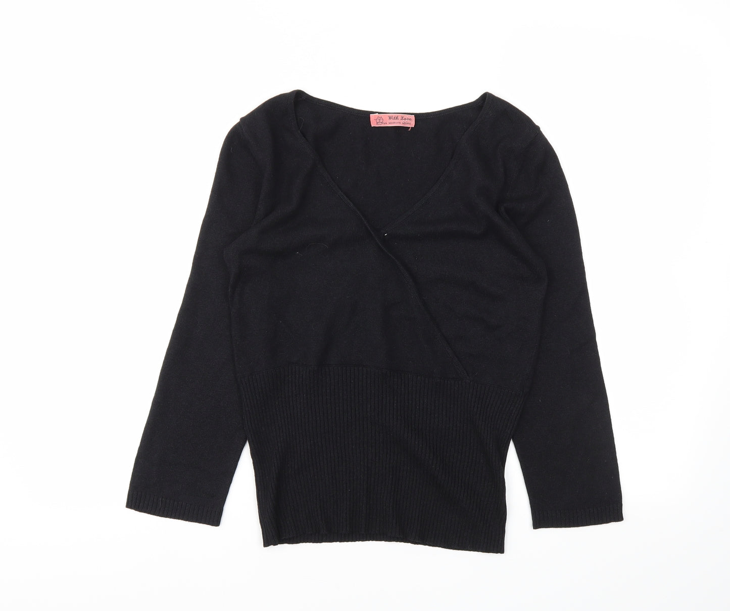 WITH LOVE Womens Black   Basic T-Shirt Size M