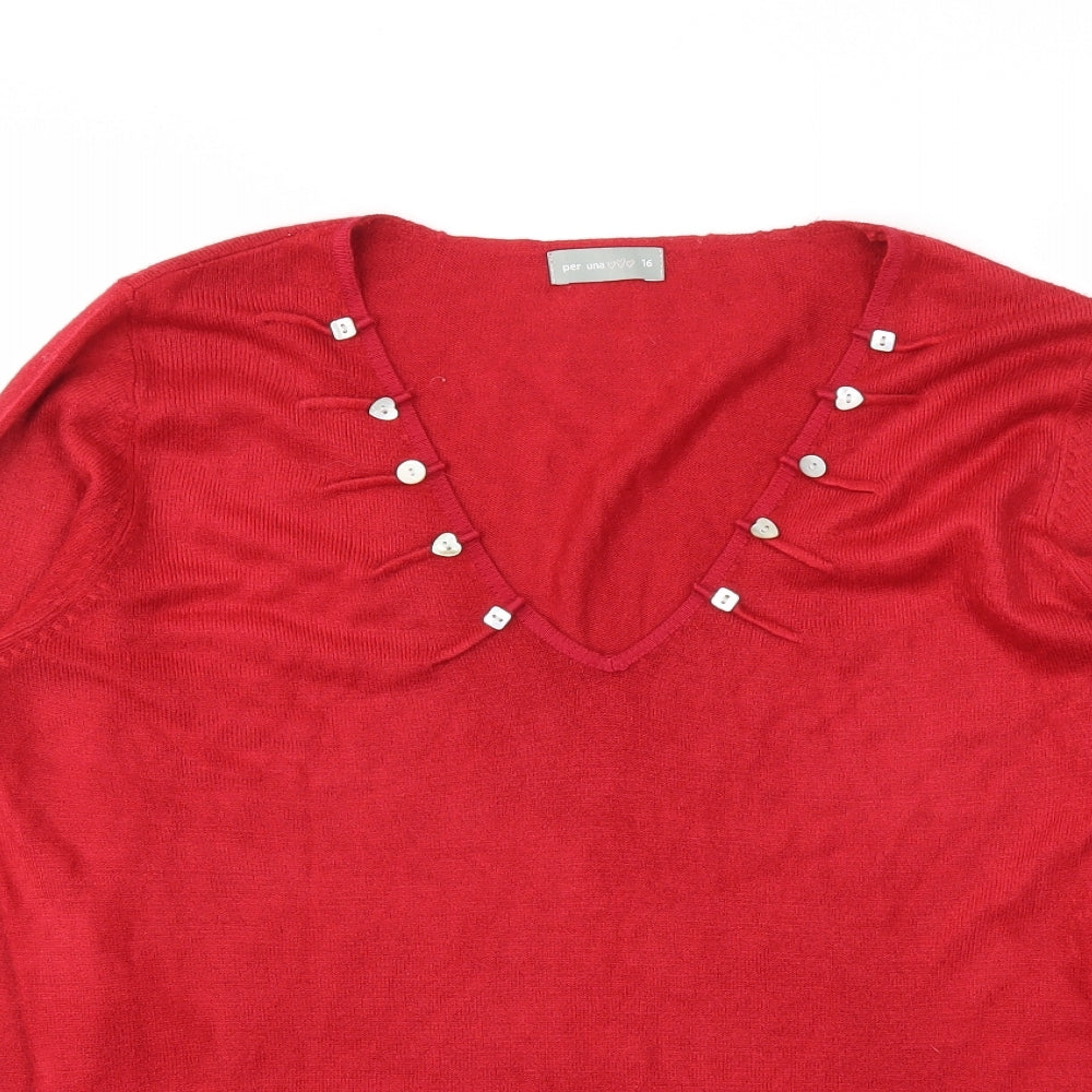 Per Una Womens Pink   Basic T-Shirt Size 16