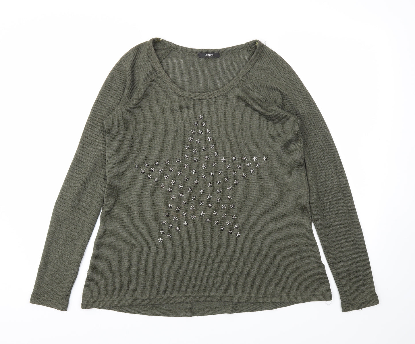 George Womens Green Argyle/Diamond  Pullover Jumper Size 8