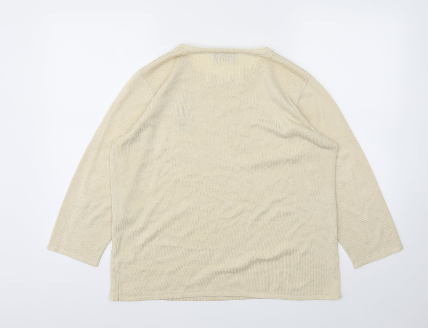 CLIFFORD FOX Womens Beige   Basic T-Shirt Size 12