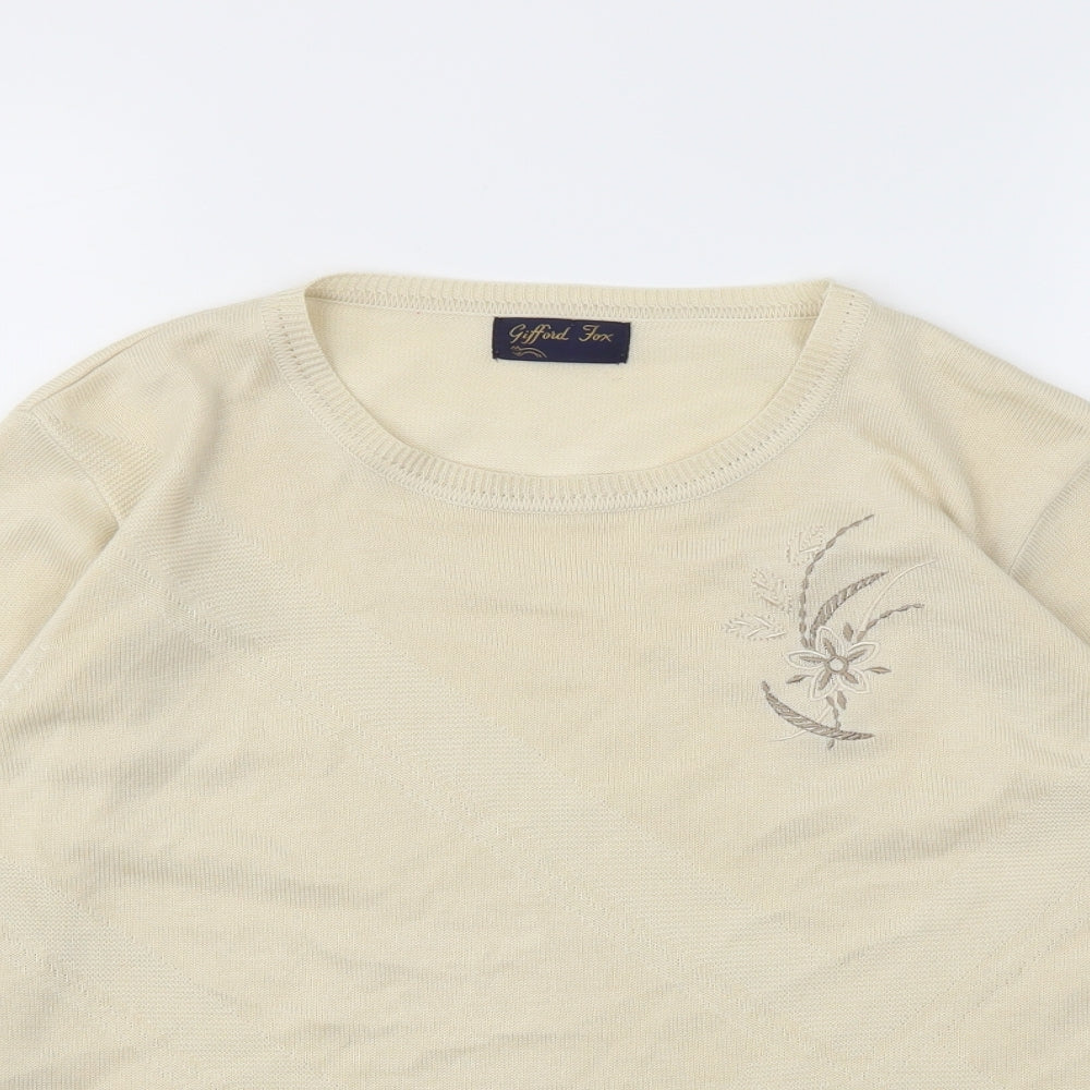 CLIFFORD FOX Womens Beige   Basic T-Shirt Size 12