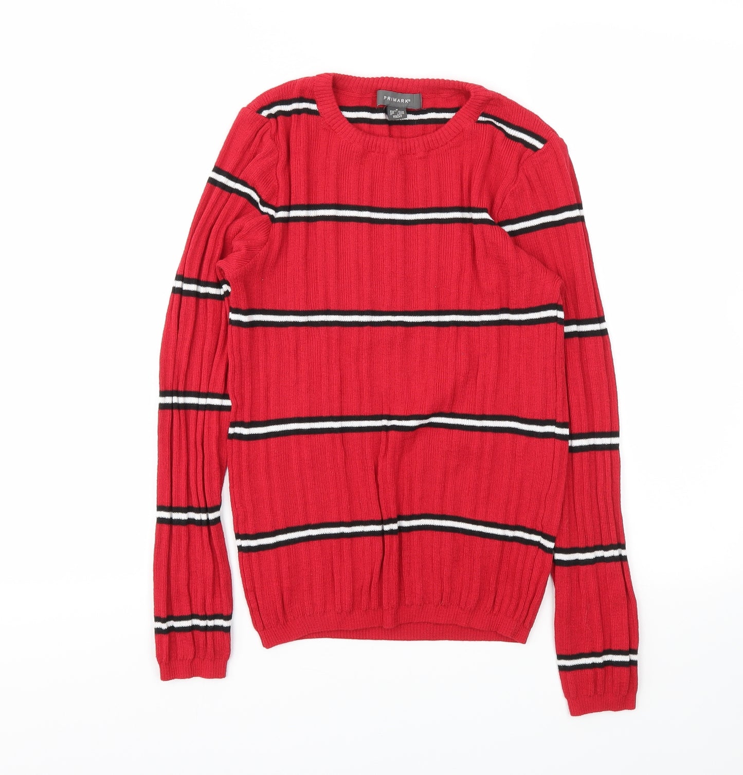 Primark Womens Red Striped  Basic T-Shirt Size M
