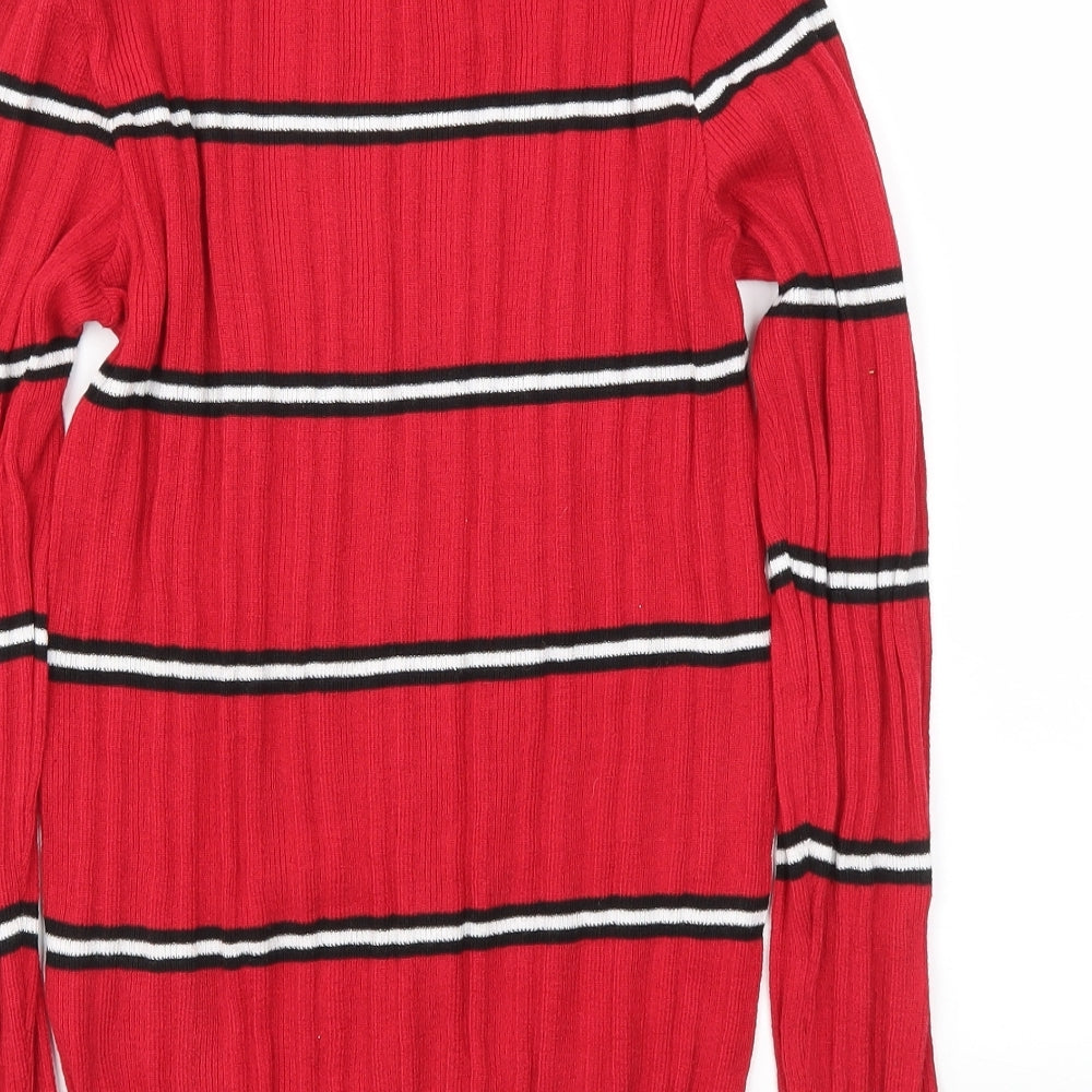 Primark Womens Red Striped  Basic T-Shirt Size M