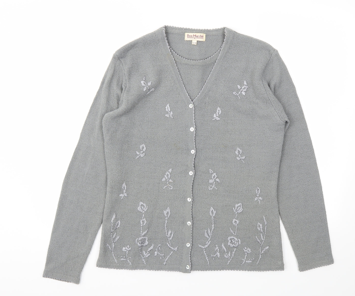 BON MARCHIE Womens Grey   Cardigan Jumper Size M
