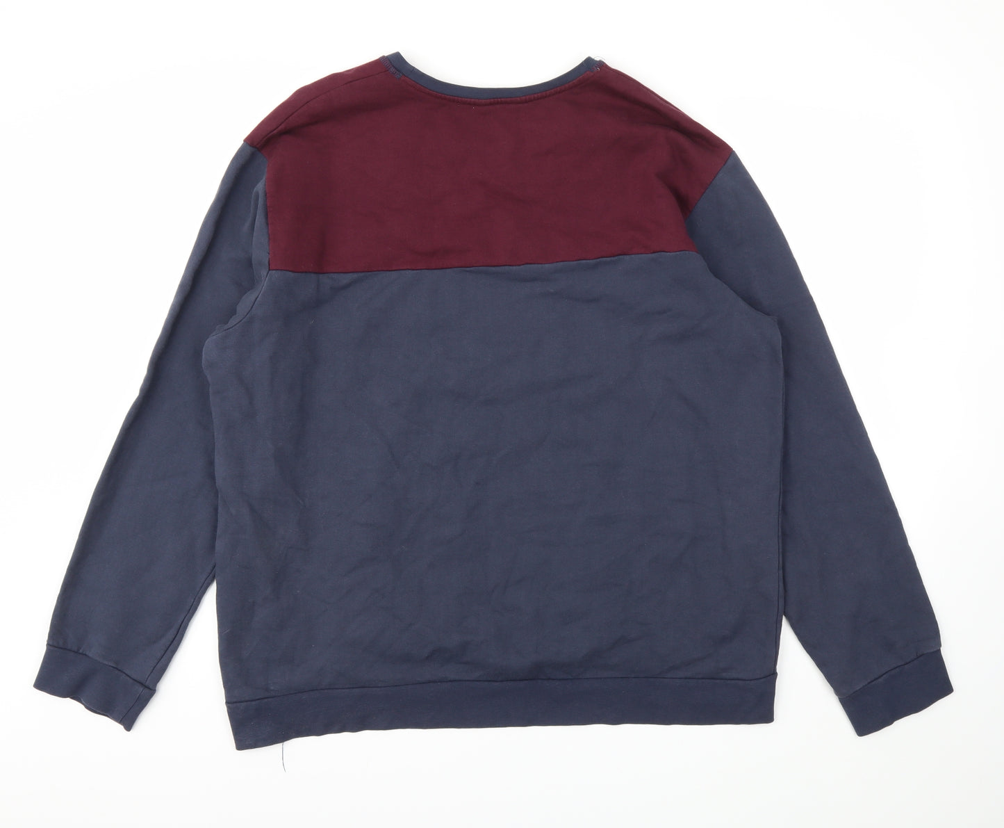F&F Mens Blue Striped  Pullover Sweatshirt Size 2XL