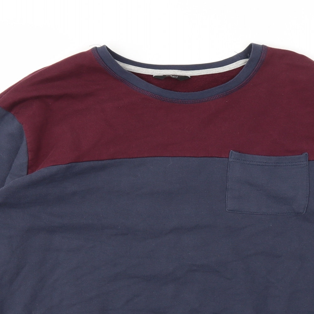 F&F Mens Blue Striped  Pullover Sweatshirt Size 2XL