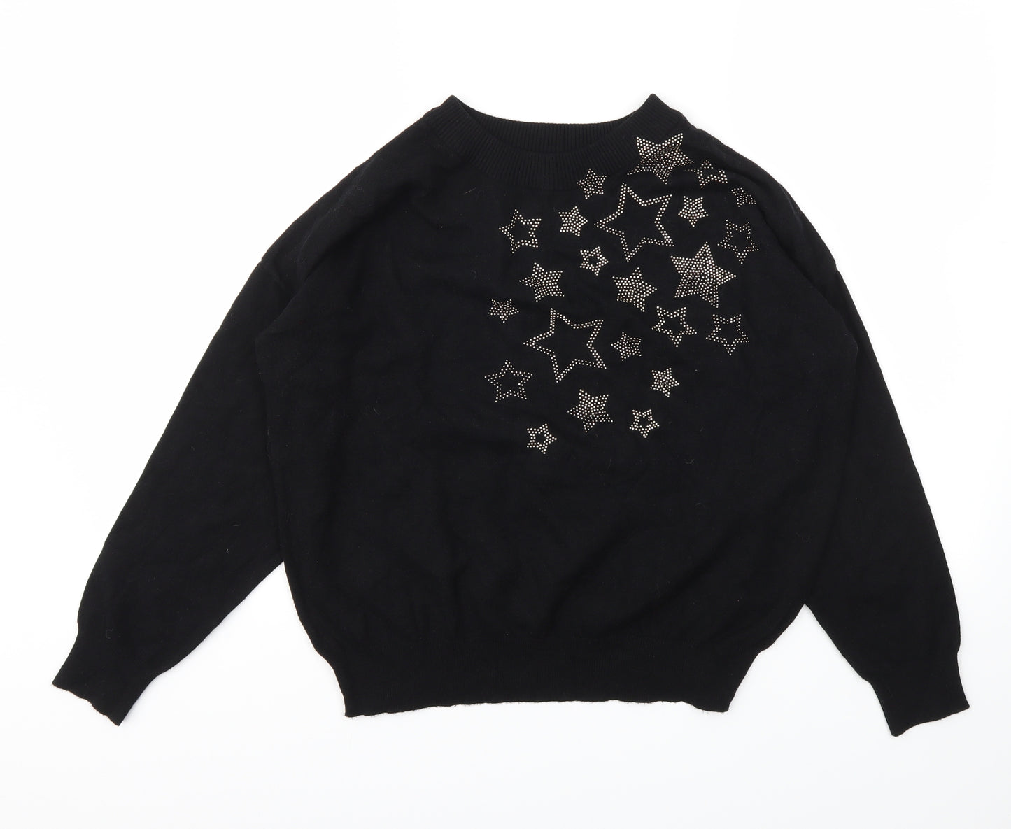 F&F Womens Black Argyle/Diamond  Pullover Jumper Size 14