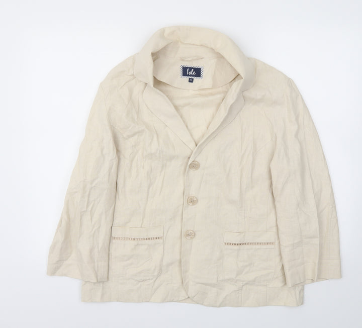 ISLE Womens Beige Jacket Blazer Size 20