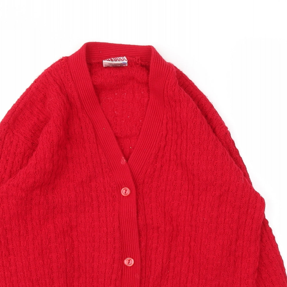 LKY Womens Red   Cardigan Jumper Size S