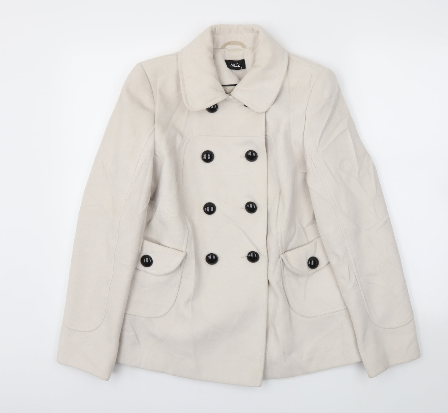 M&Co Womens Ivory   Jacket Coat Size 10