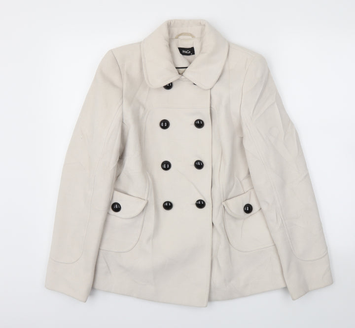 M&Co Womens Ivory   Jacket Coat Size 10