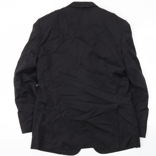 M&S Mens Black Striped  Jacket Blazer Size 42
