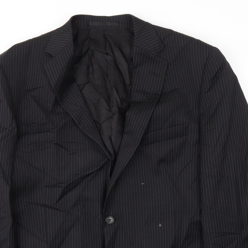 M&S Mens Black Striped  Jacket Blazer Size 42