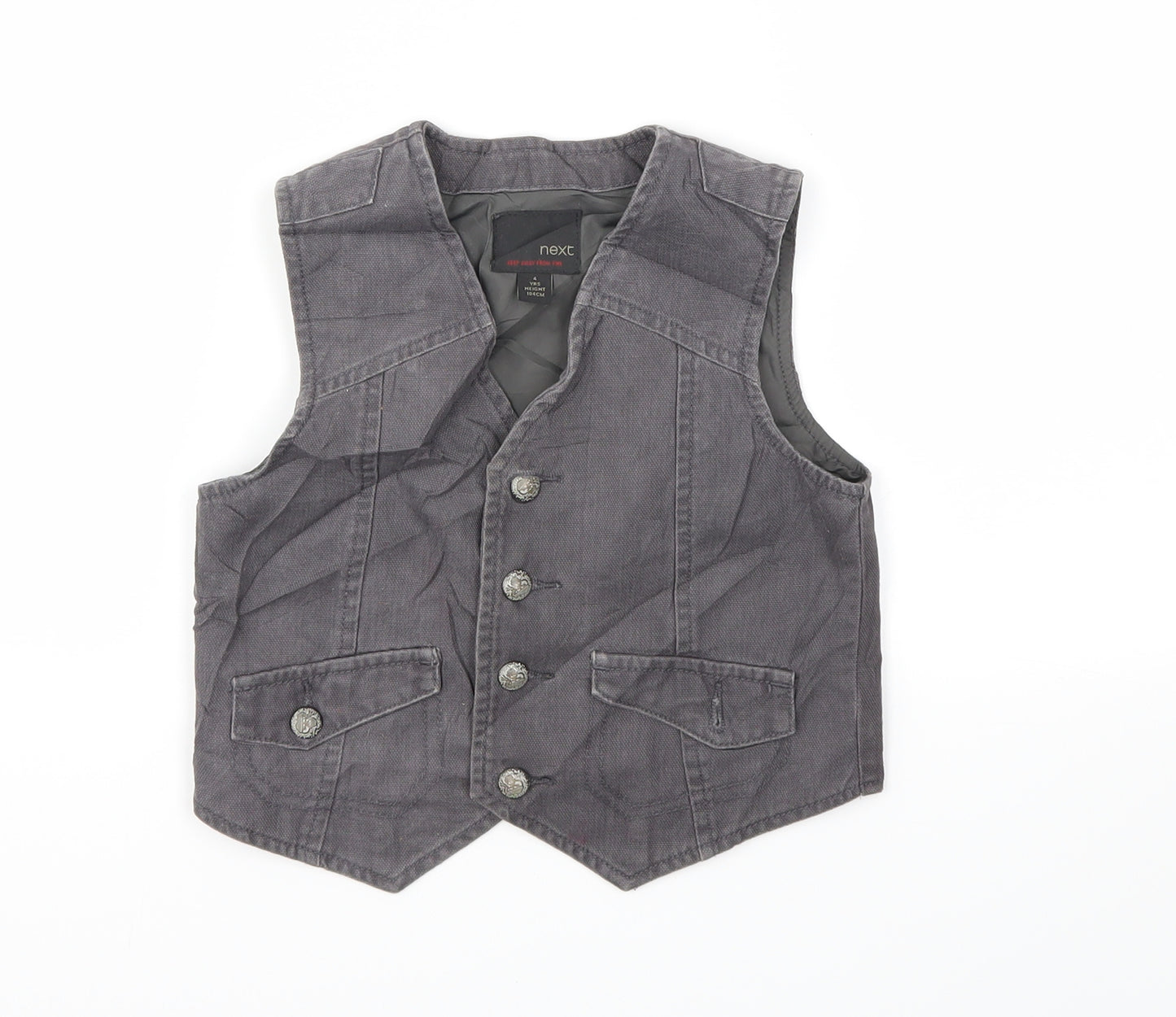 NEXT Boys Grey   Basic Jacket Waistcoat Size 4 Years