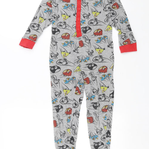 Angry Birds Boys Grey Solid   One Piece Size 6-7 Years  - angry birds onesie
