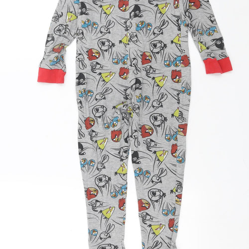 Angry Birds Boys Grey Solid   One Piece Size 6-7 Years  - angry birds onesie