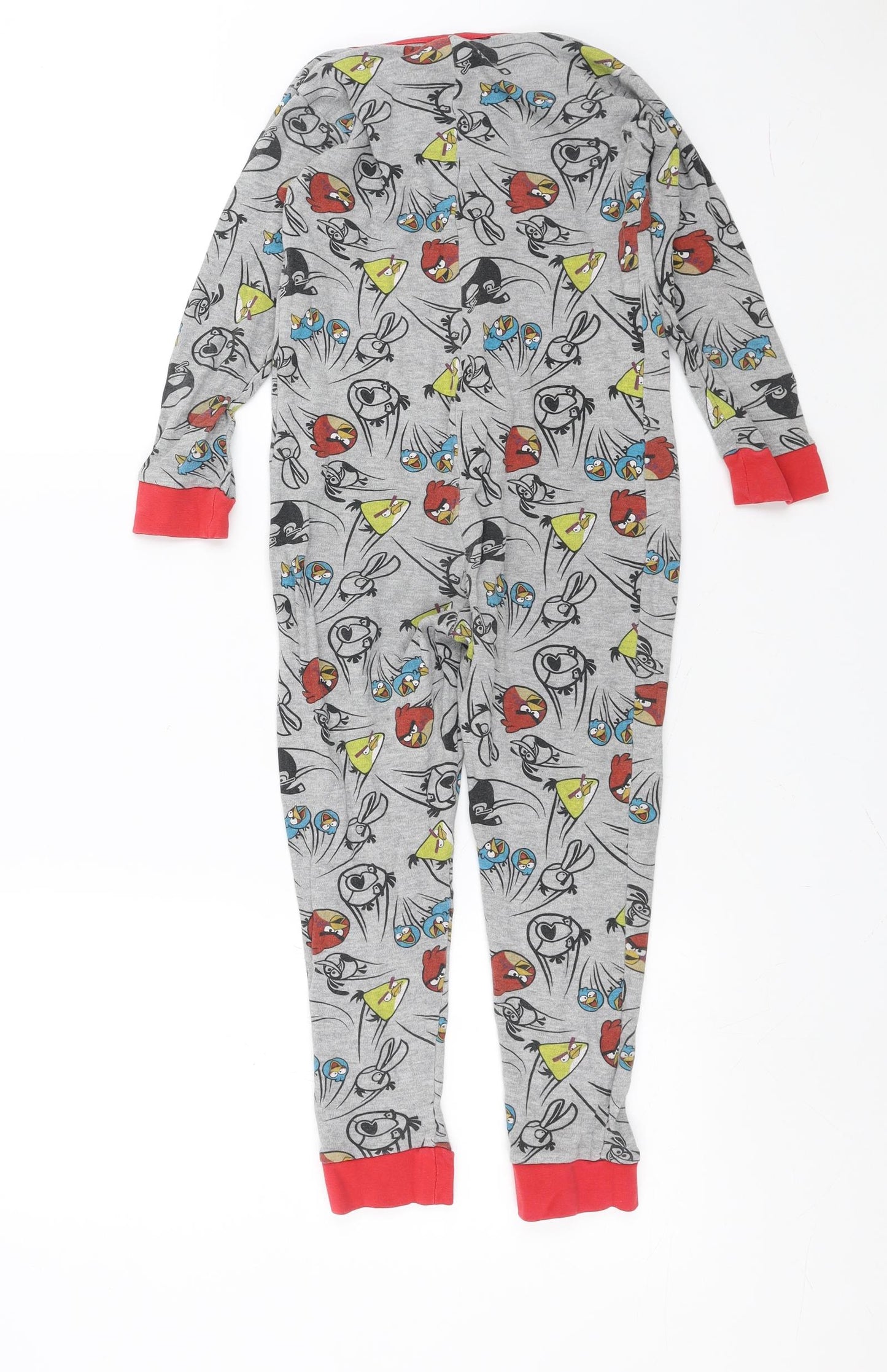 Angry Birds Boys Grey Solid   One Piece Size 6-7 Years  - angry birds onesie