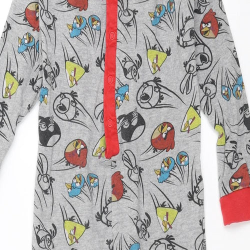 Angry Birds Boys Grey Solid   One Piece Size 6-7 Years  - angry birds onesie