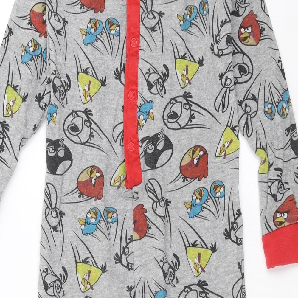 Angry Birds Boys Grey Solid   One Piece Size 6-7 Years  - angry birds onesie