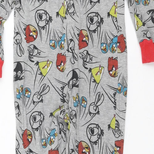 Angry Birds Boys Grey Solid   One Piece Size 6-7 Years  - angry birds onesie