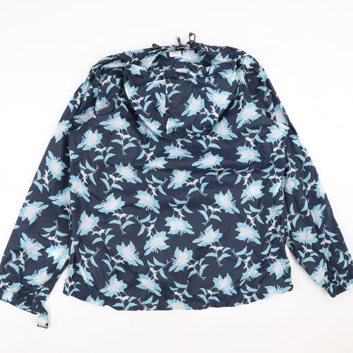 Kag in a Bag Womens Blue Floral  Rain Coat Jacket Size M  - Kag in a Bag