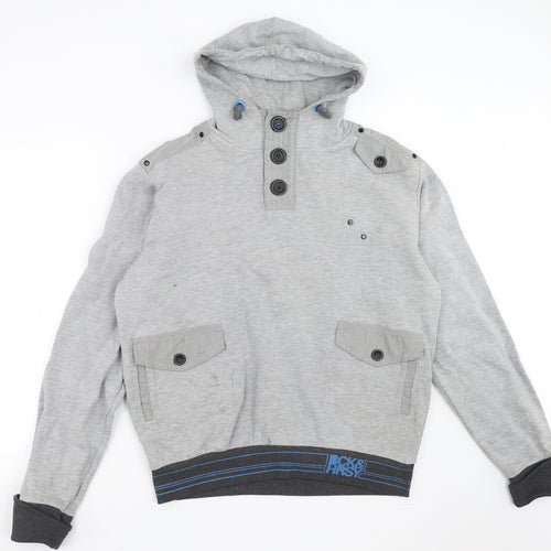 BCK & HRSY Mens Grey   Henley Jumper Size XL