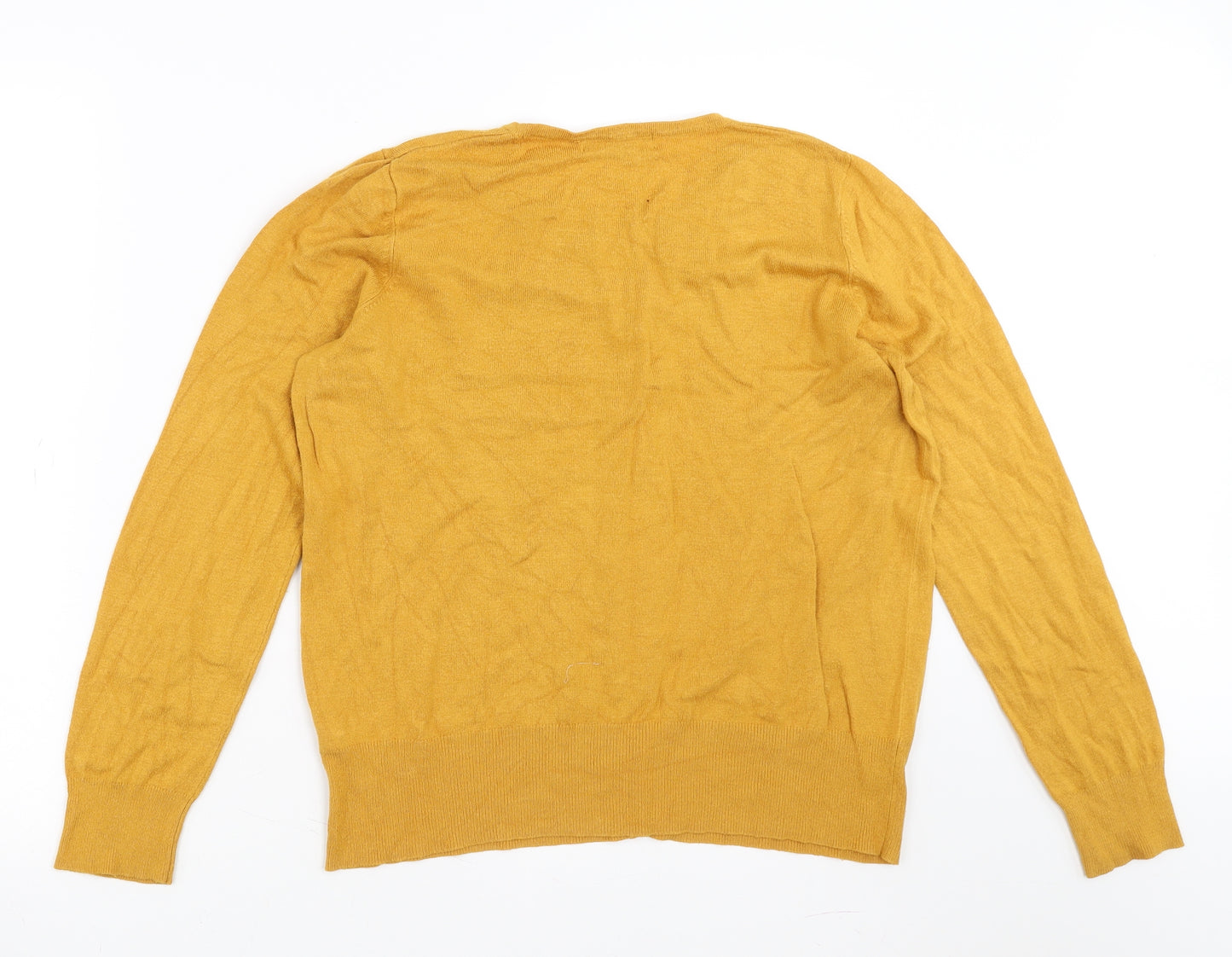 Marks and Spencer Womens Yellow   Cardigan Jumper Size 14