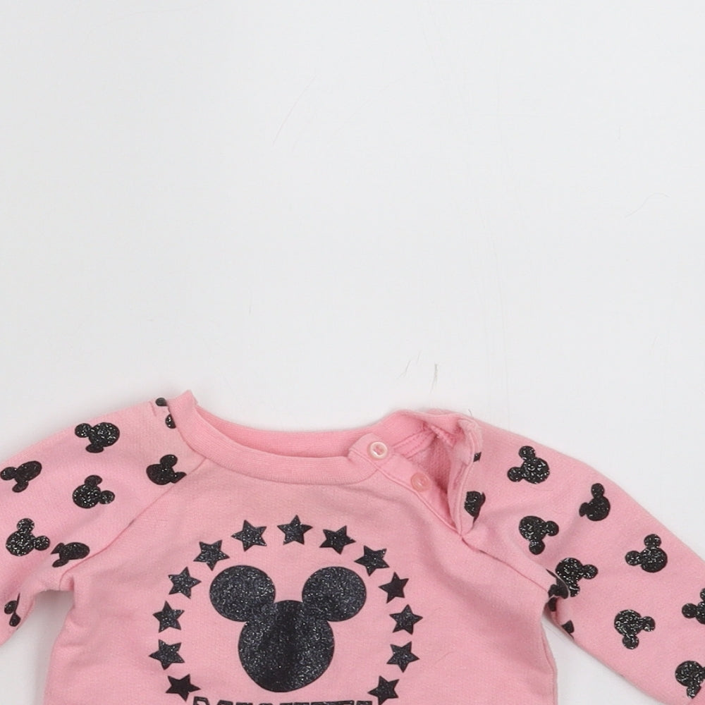 Disney Girls Pink   Pullover Jumper Size 0-3 Months  - mickey mouse