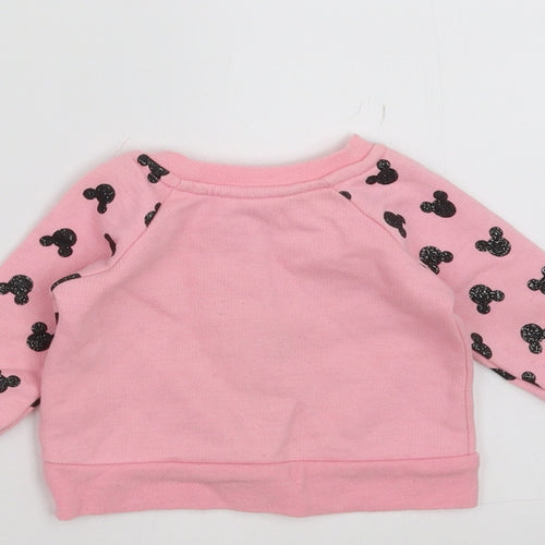 Disney Girls Pink   Pullover Jumper Size 0-3 Months  - mickey mouse