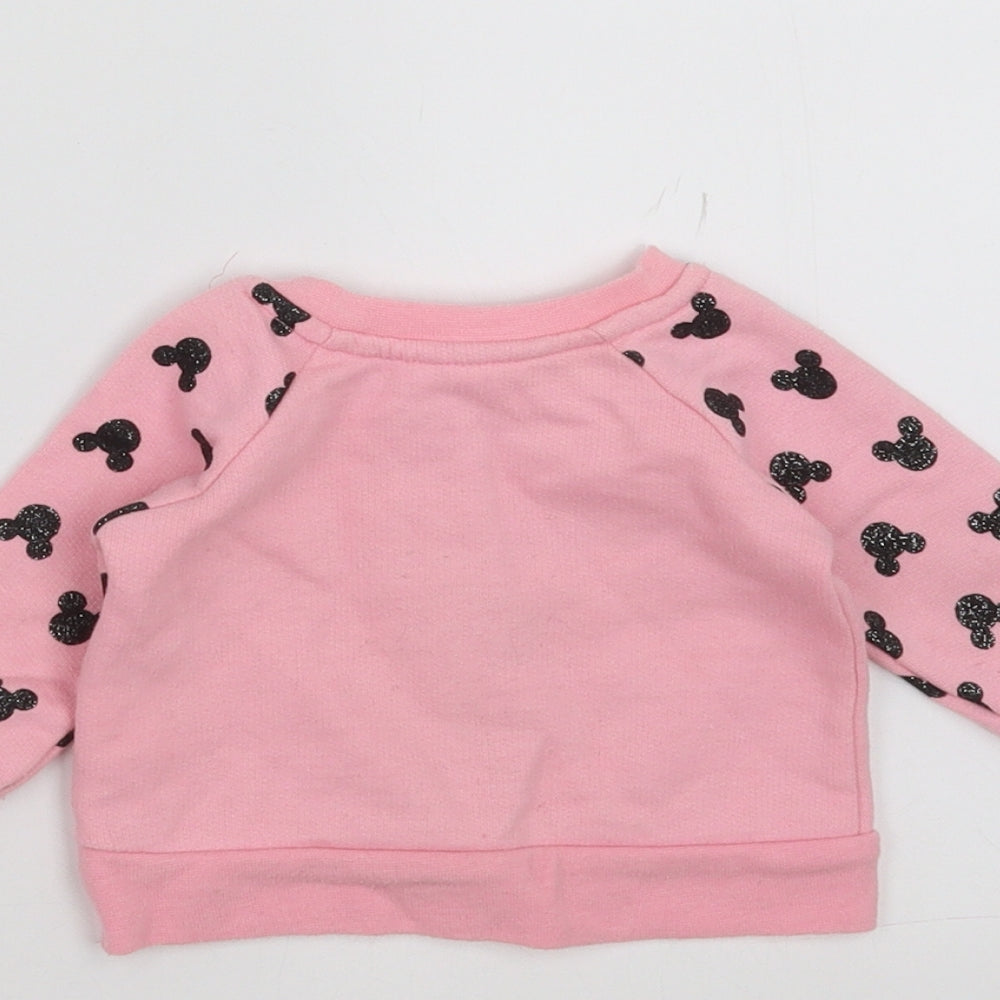 Disney Girls Pink   Pullover Jumper Size 0-3 Months  - mickey mouse