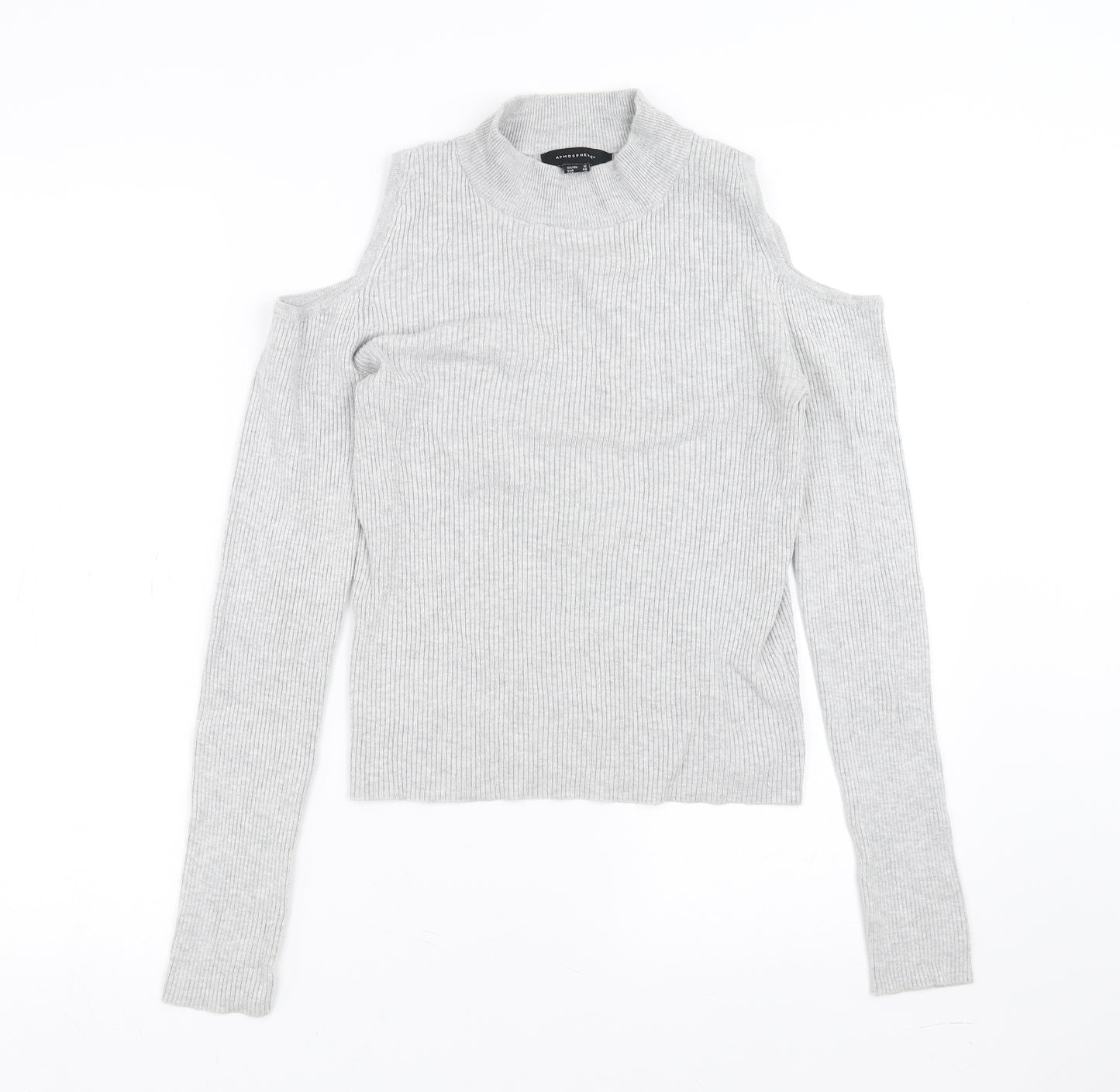 Primark Womens Grey   Pullover Jumper Size 12  - cold Shoulder