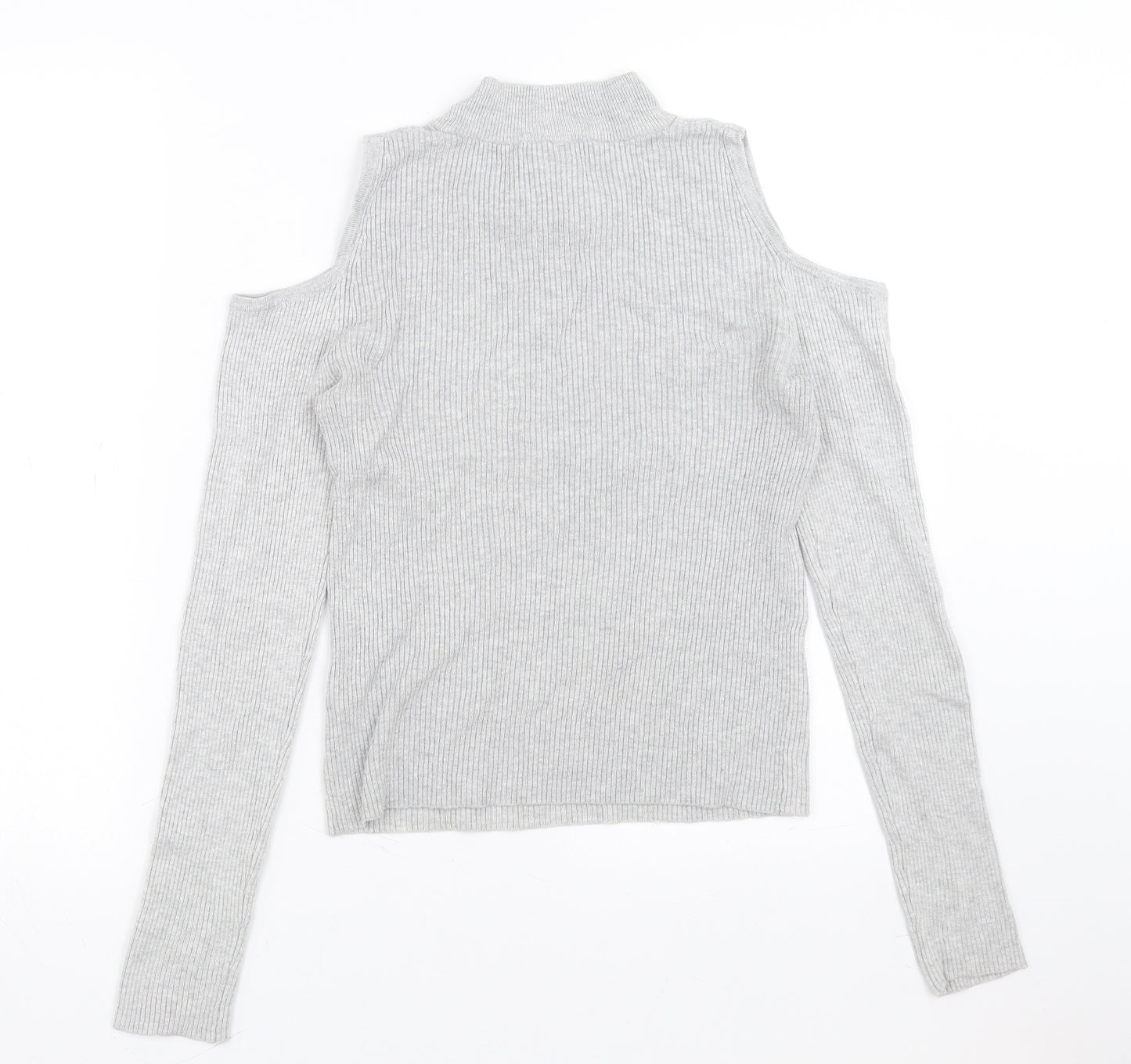 Primark Womens Grey   Pullover Jumper Size 12  - cold Shoulder