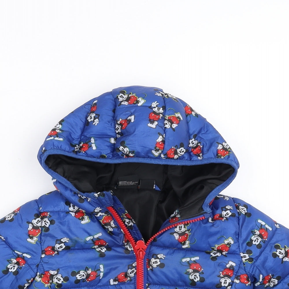 Primark Boys Blue   Puffer Jacket Coat Size 12-18 Months  - mickey mouse