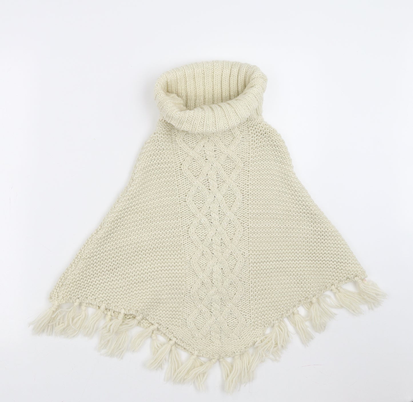 Preworn Girls Beige   Cape Jumper One Size  - beaded