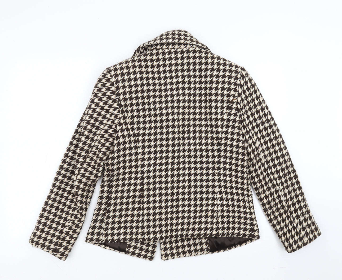 Marks and Spencer Womens Brown Houndstooth  Jacket  Size 8