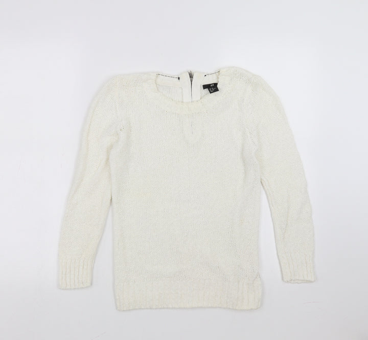 H&M Womens White   Pullover Jumper Size XS