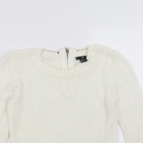 H&M Womens White   Pullover Jumper Size XS