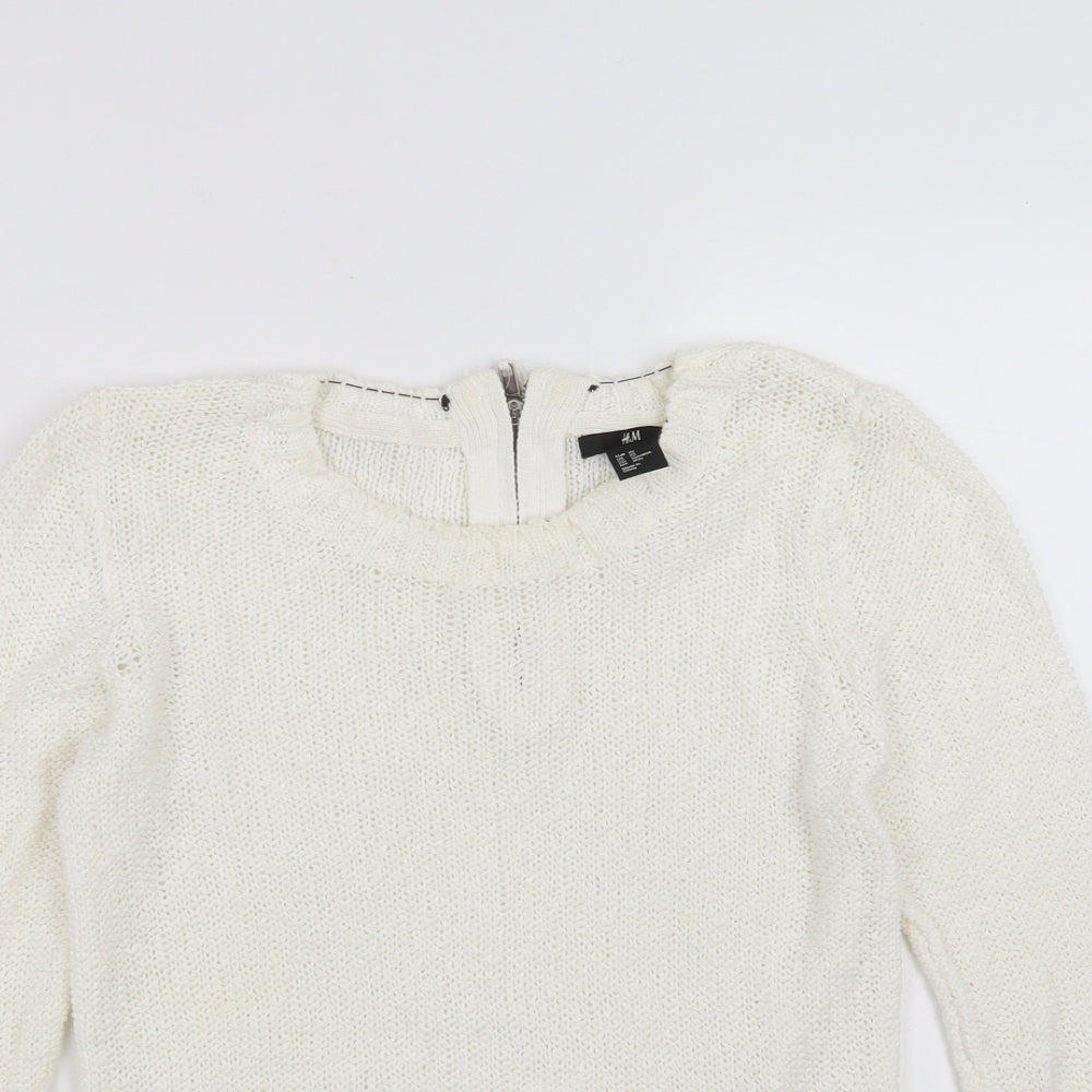 H&M Womens White   Pullover Jumper Size XS