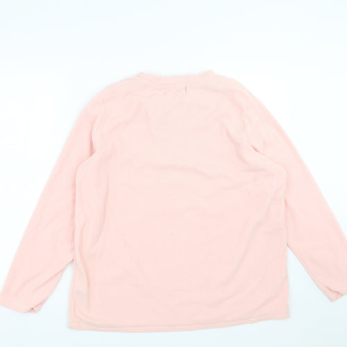 Primark Womens Pink Solid Fleece Top Pyjama Top Size L  - rain cloud