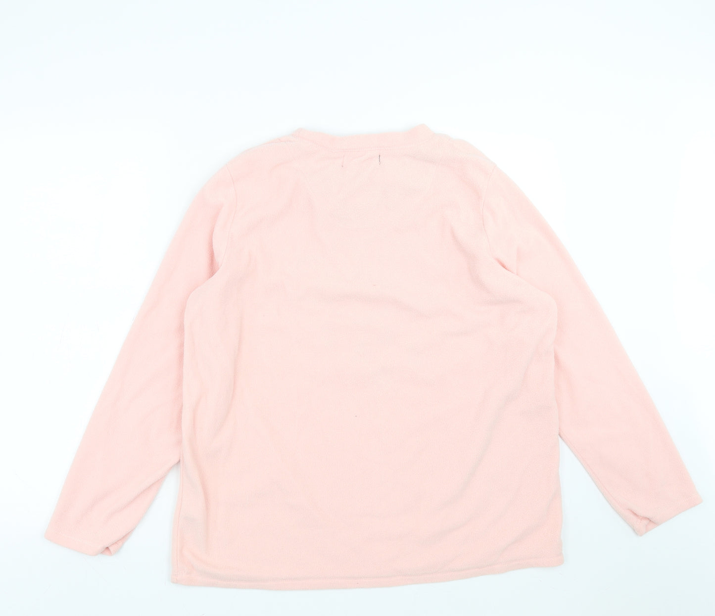 Primark Womens Pink Solid Fleece Top Pyjama Top Size L  - rain cloud
