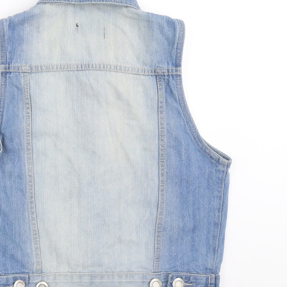 Papaya Womens Blue  Denim Gilet Jacket Size 12