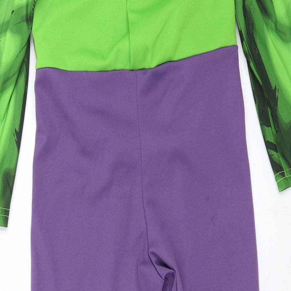 Marvel Boys Green Solid   One Piece Size 5-6 Years  - hulk onesie fancy dress costume