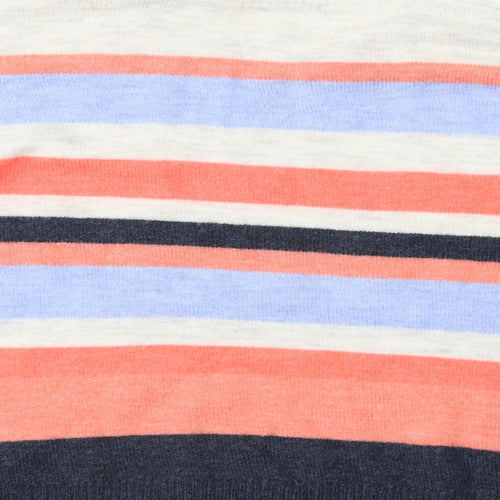 TU Womens White Striped  Pullover Jumper Size 10