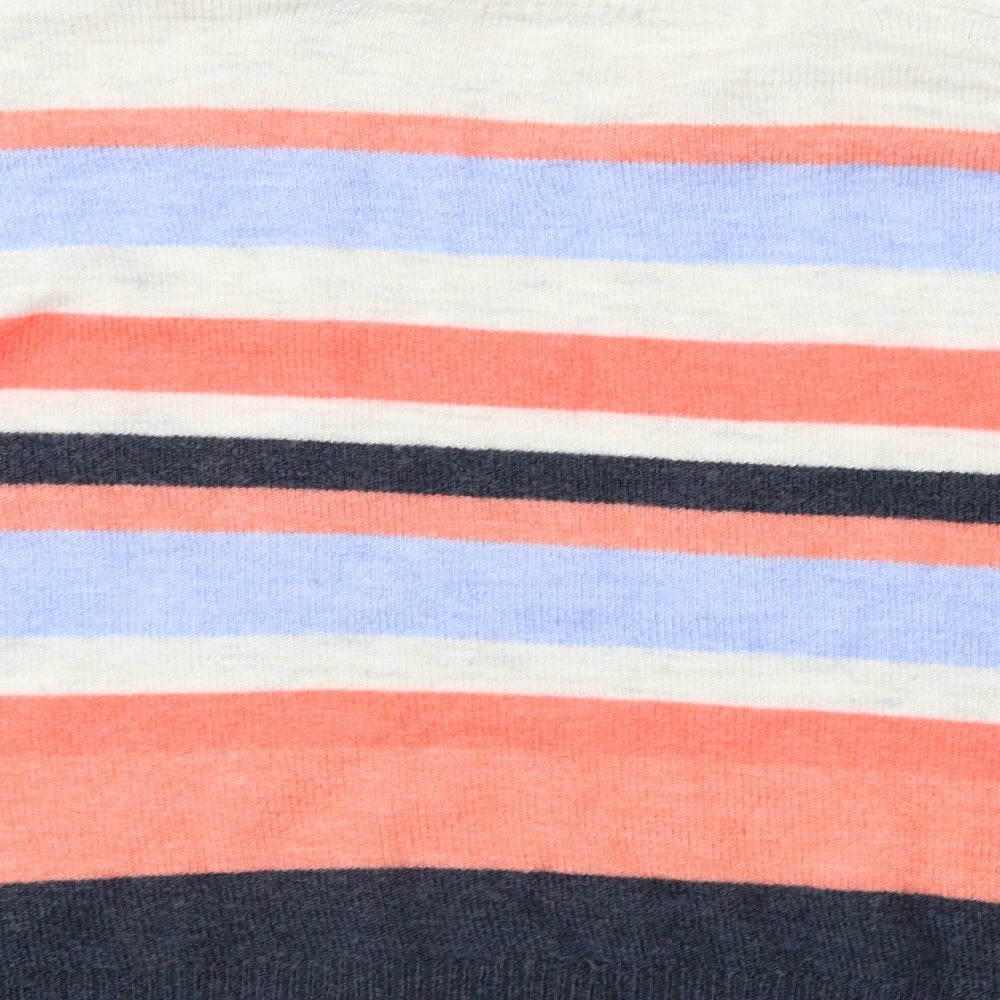 TU Womens White Striped  Pullover Jumper Size 10