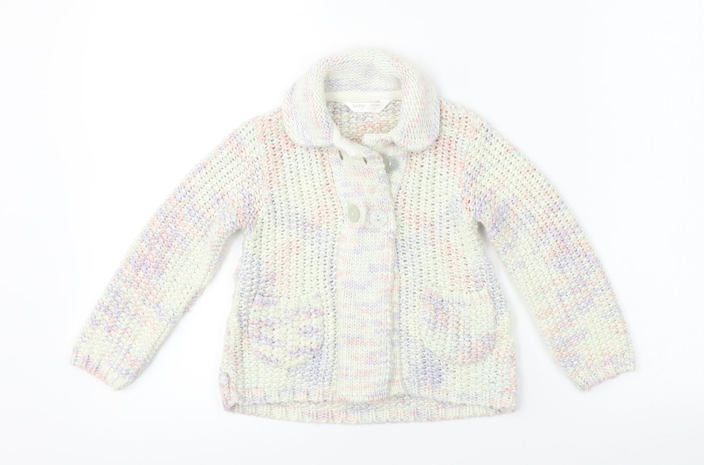 M&Co  Girls Ivory   Cardigan Jumper Size 2-3 Years